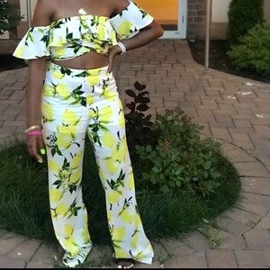 Tropical two piece summer outfit